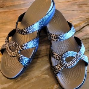 Mickey Mouse black & silver Crocs sandals 9W